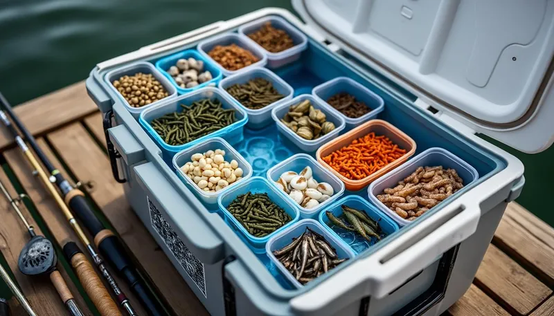 How do I keep live bait fresh during a long fishing trip?