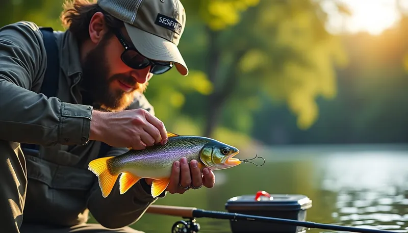 How do you safely remove a hook from a fish?